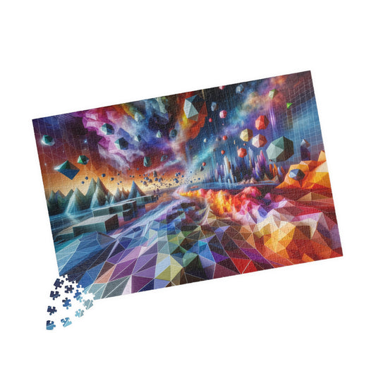 Digital Landscape Puzzle - Vibrant Low-Poly Terrain