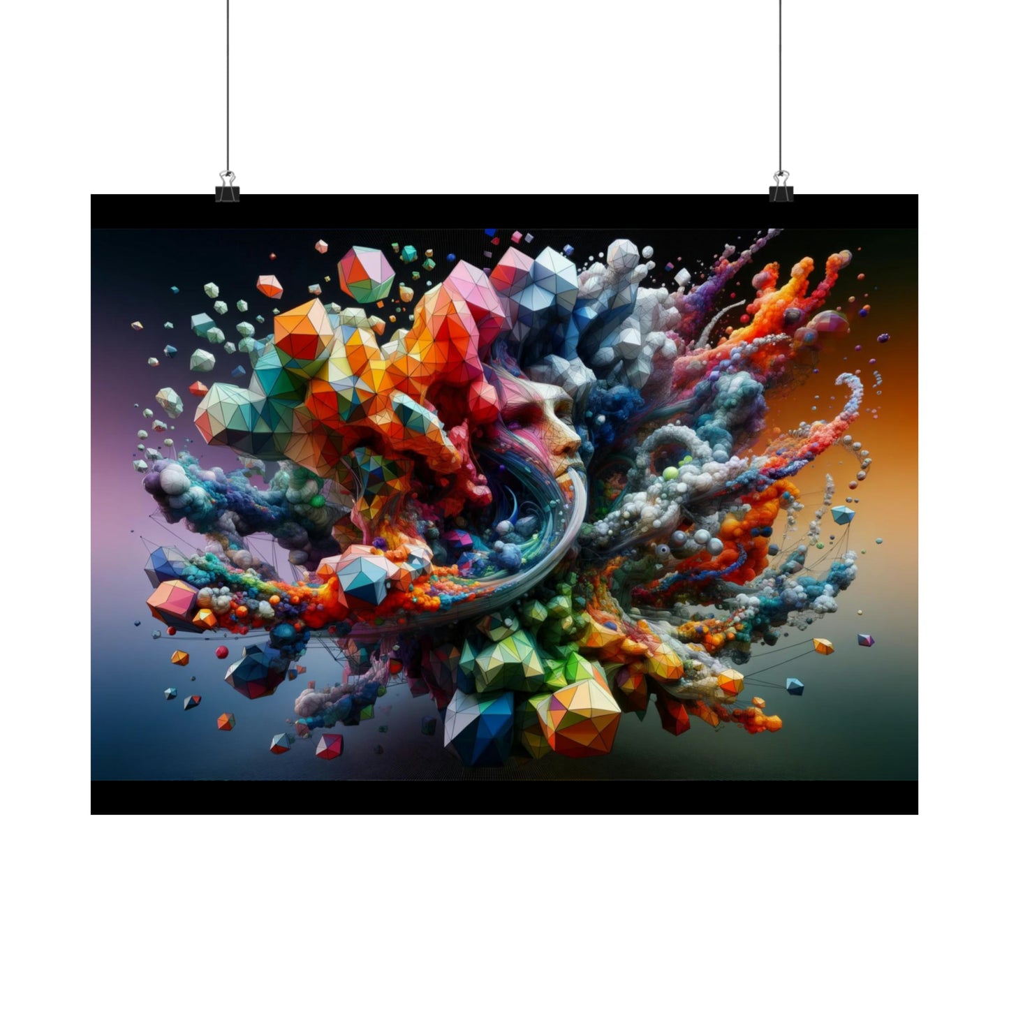 Geometric and Organic Abstract Fusion, Matte Horizontal Posters DAS01_0368