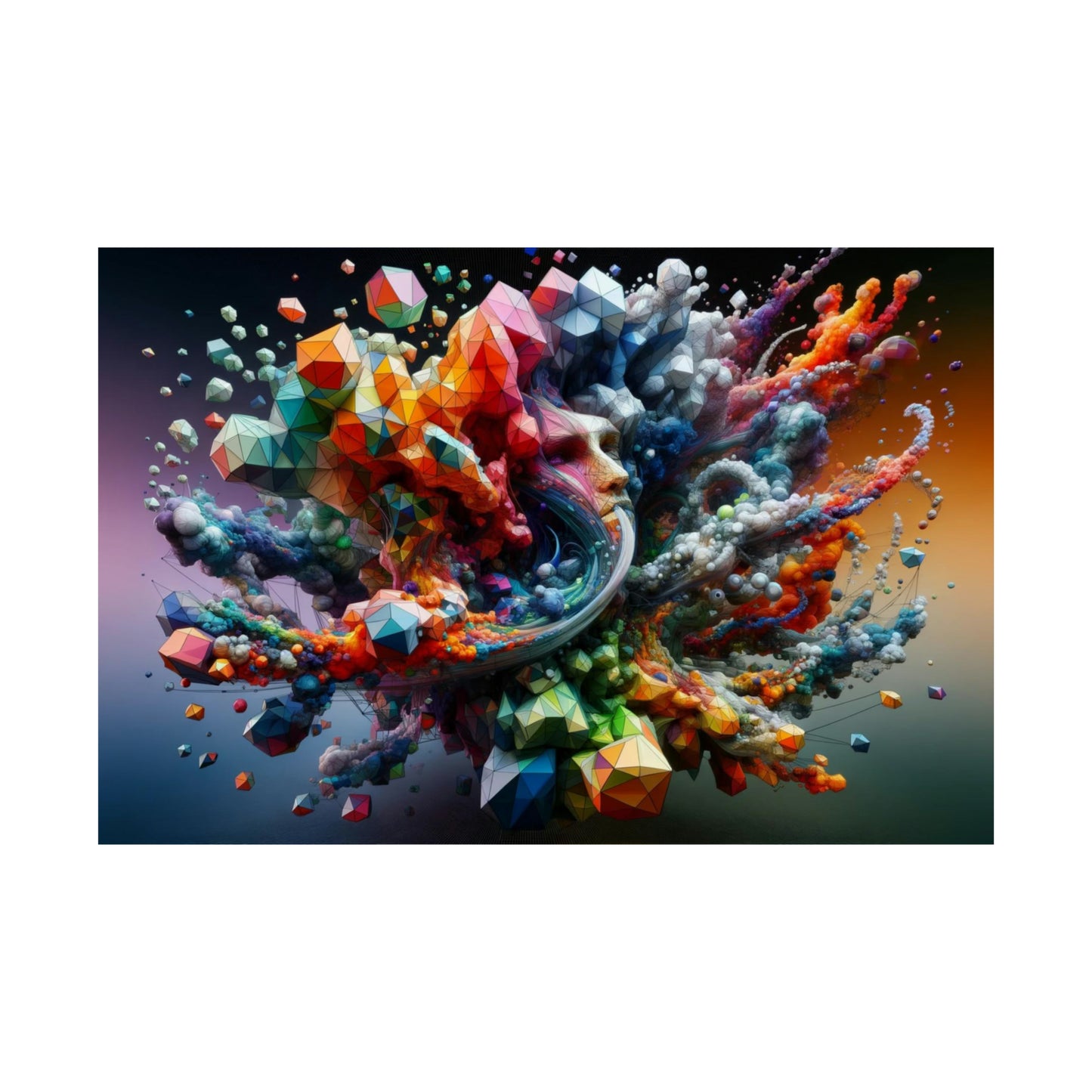 Geometric and Organic Abstract Fusion, Matte Horizontal Posters DAS01_0368