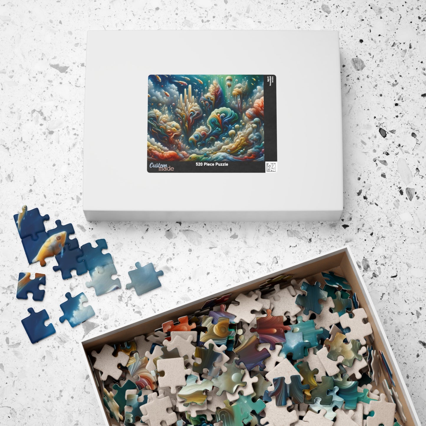 Vibrant Underwater Kingdom Puzzle - Fantasy Coral Reef with Flowing Forms