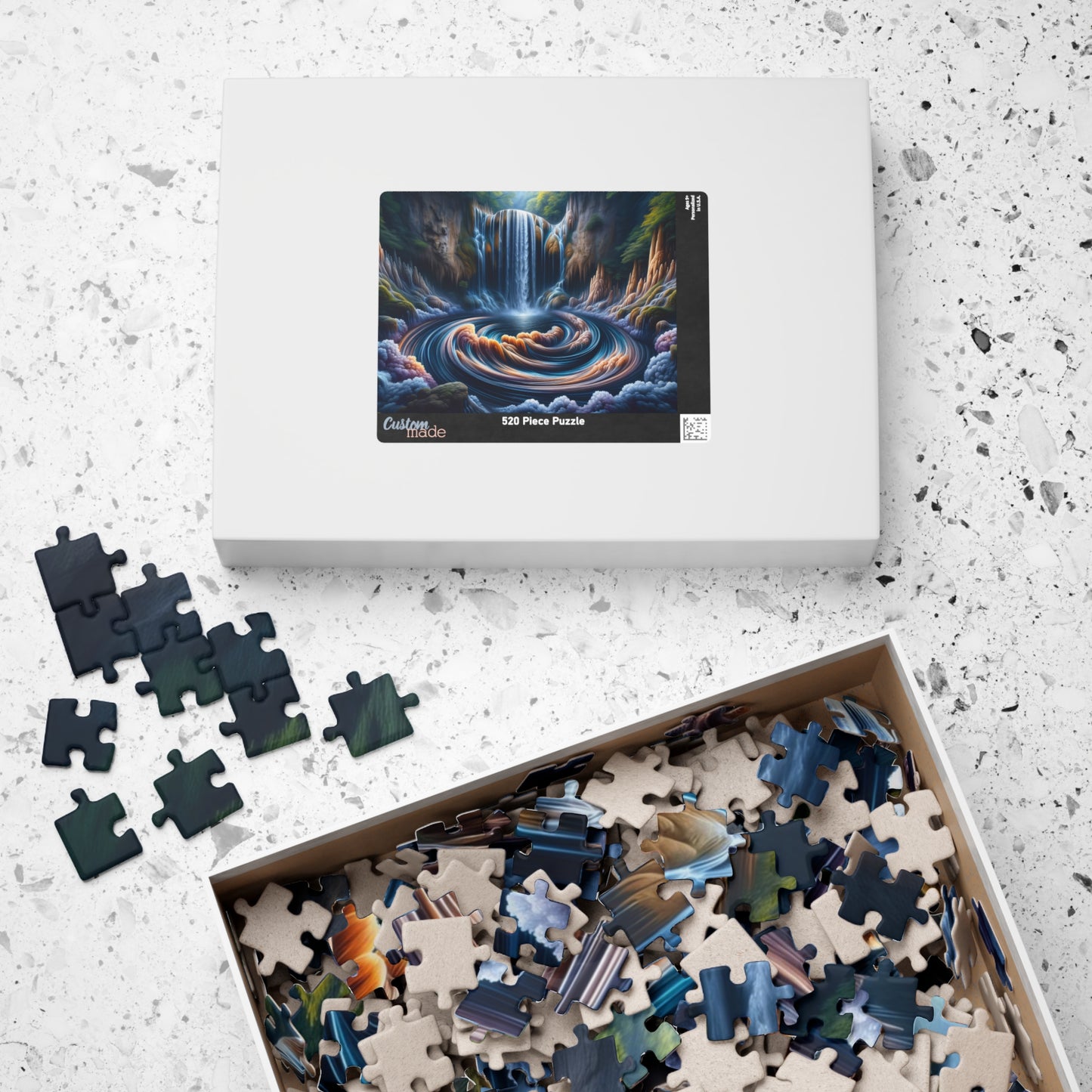 Spiral Waterfall Puzzle - Fantasy Canyon with Textile-Like Flowing Water
