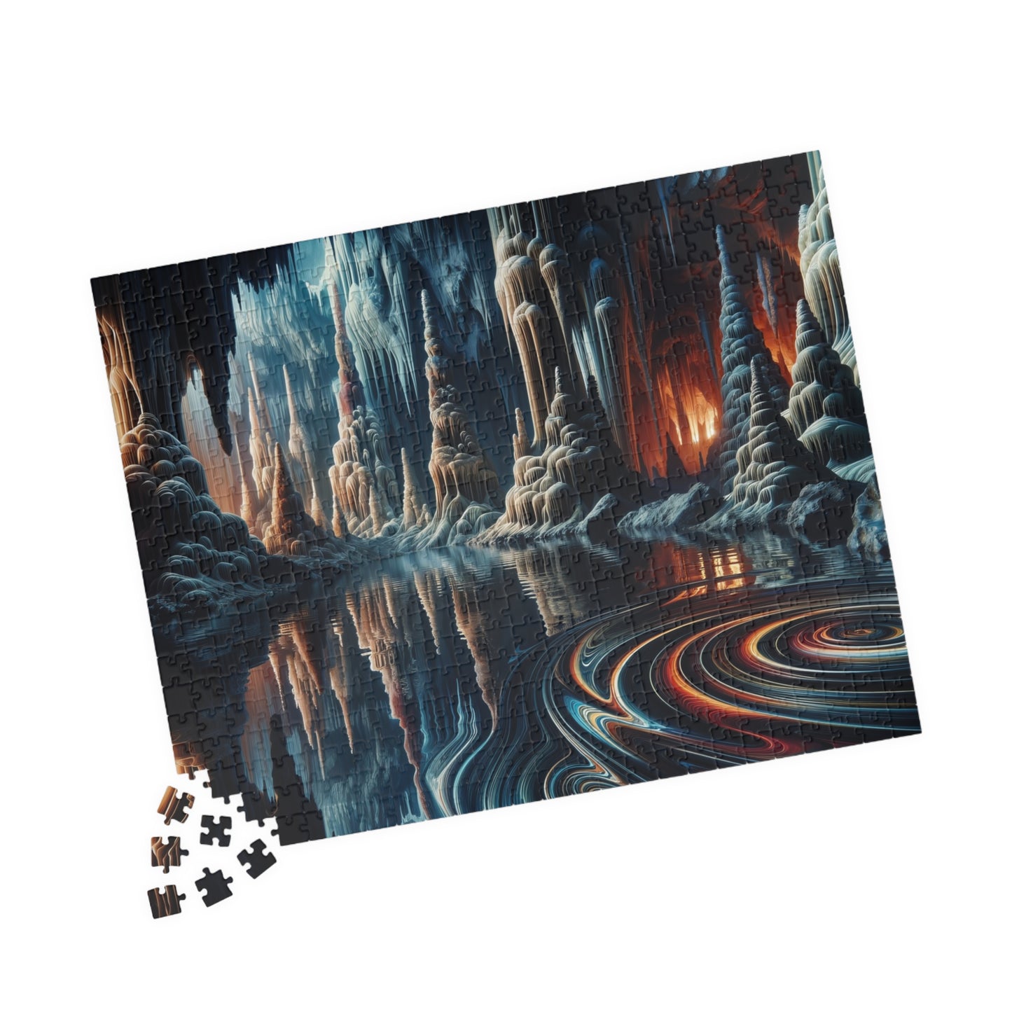 Cavern of Wonders Puzzle - Underground Lake with Swirling Patterns