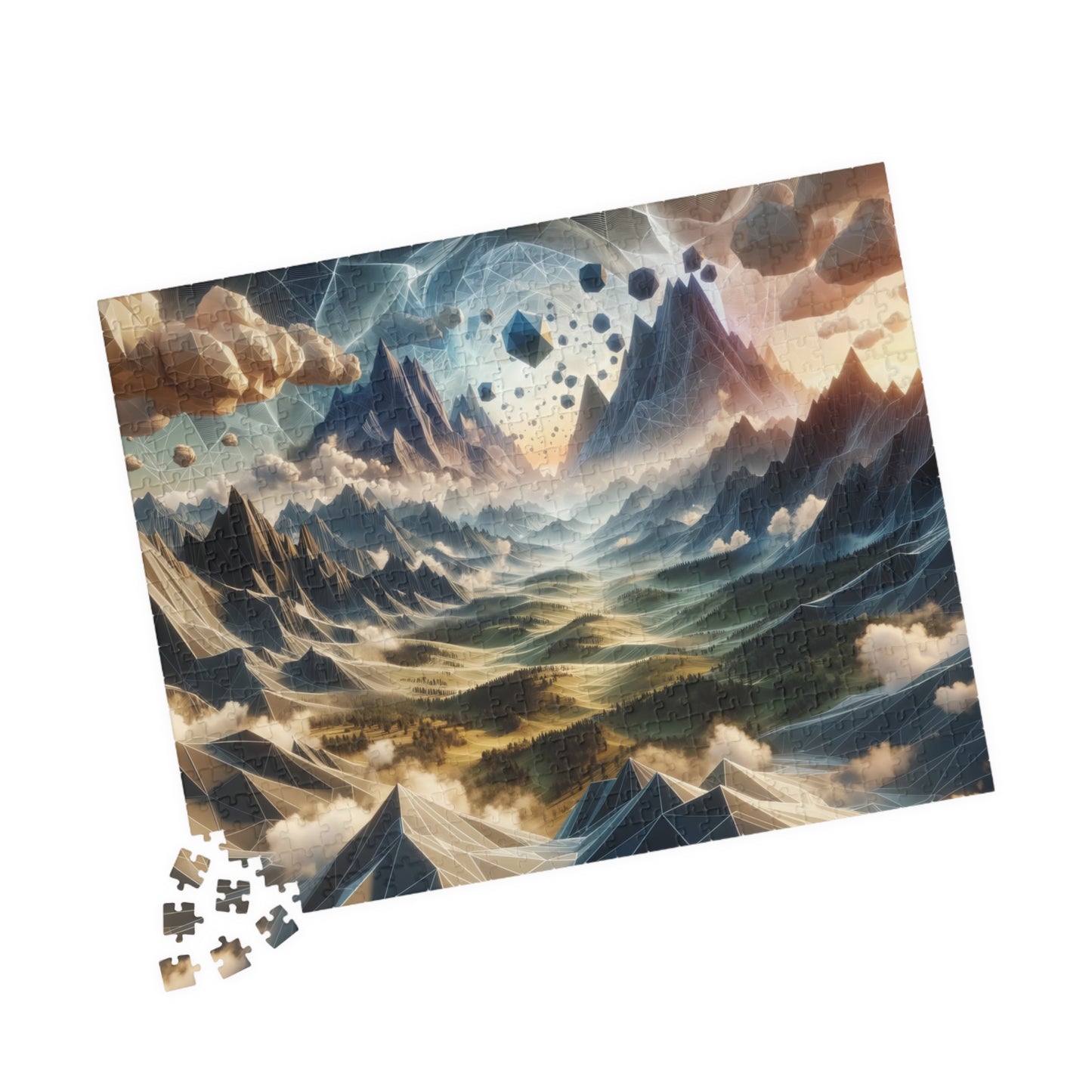 Spiral Cosmos Puzzle - Geometric Galaxy Swirl