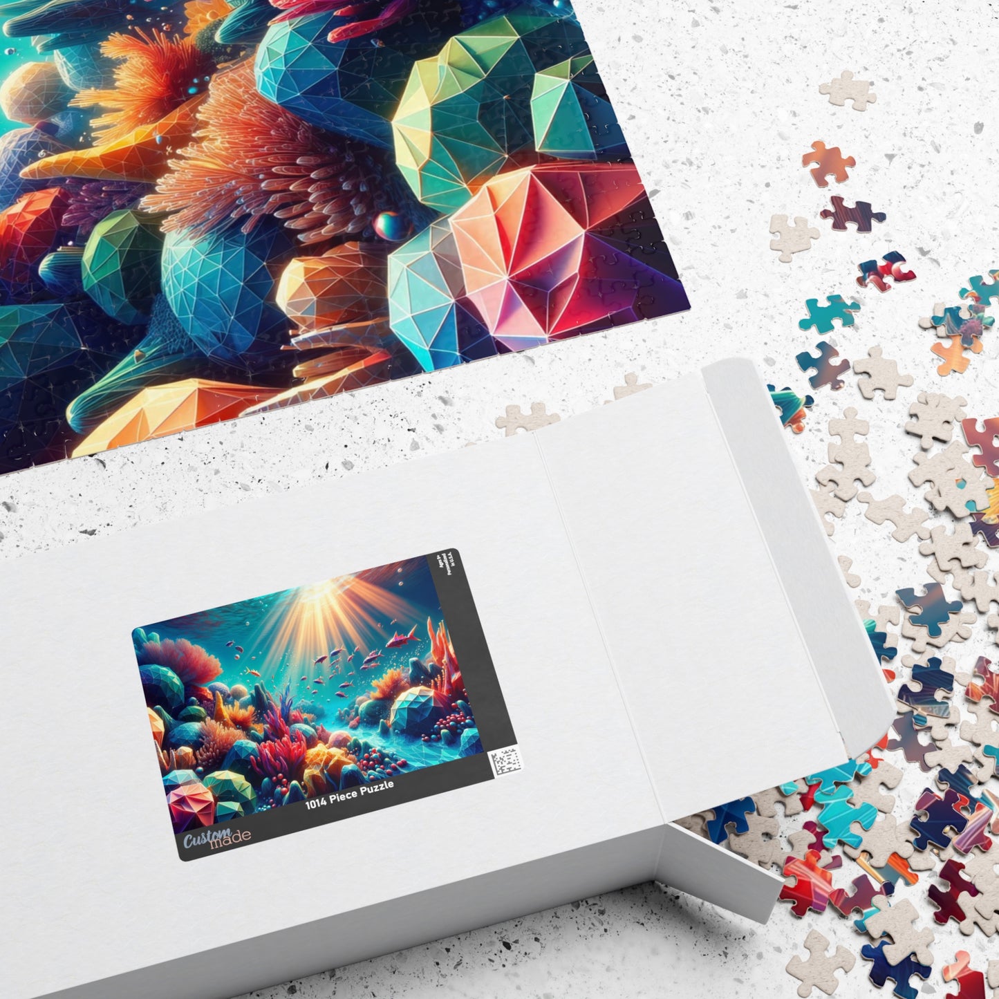 Geometric Coral Reef Puzzle - Low-Poly Underwater Paradise
